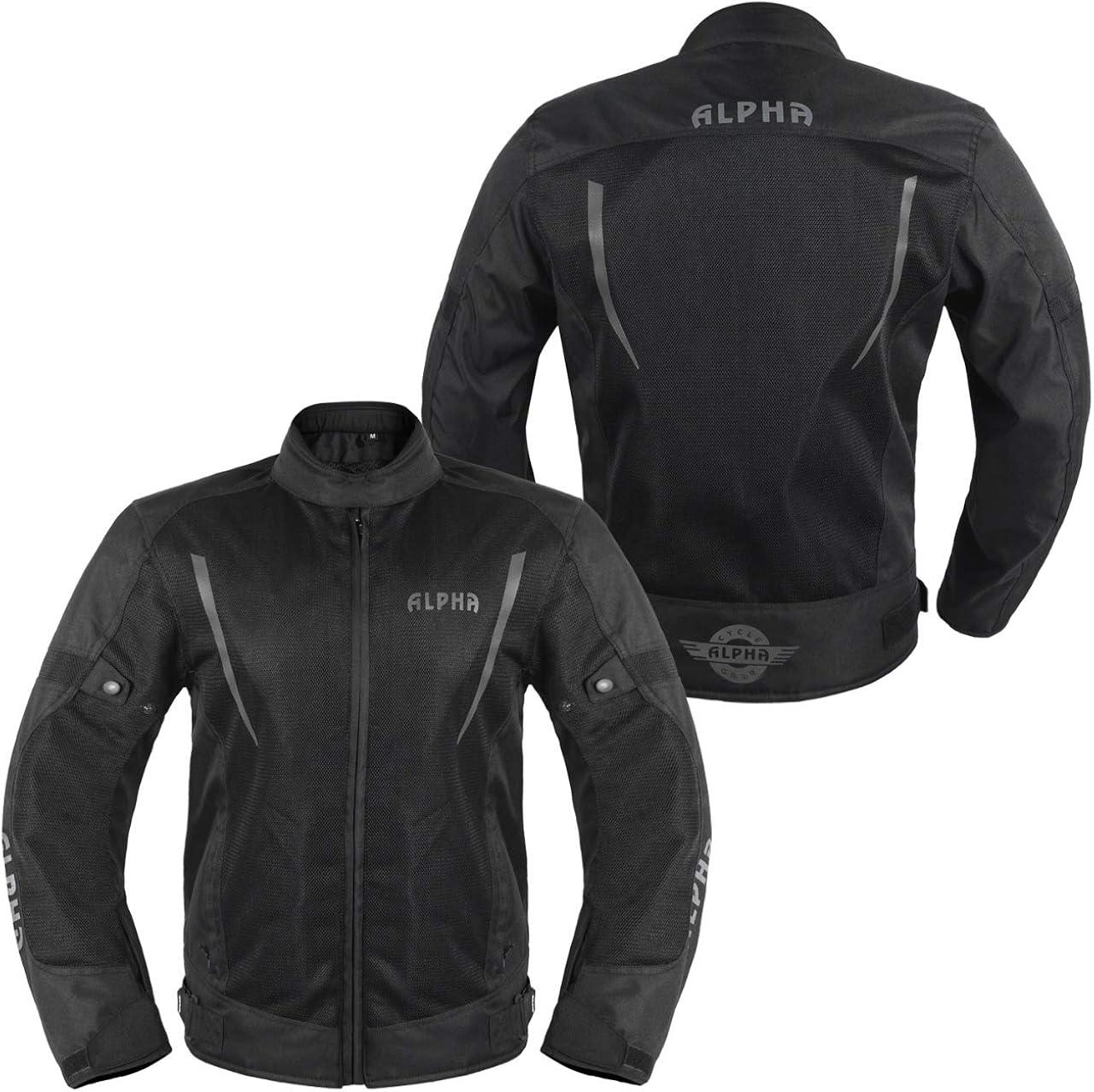 ALPHA CYCLE GEAR HI VIS MESH MOTORCYCLE JACKET FOR MENS RIDING BIKERS