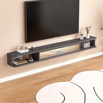 Wall TV Stand,Floating TV Cabinet - Wall-Mounted Entertainment Center with Storage Cabinets, Stylish Media Console for Living Rooms & Bedrooms, Modern Gray Design, Versatile Home Furniture