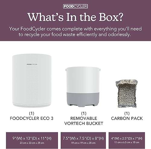 Miniatura 2 de Food Cycler Eco 3 Reciclador compacto de alimentos de cocina Alternativa de contenedor de compostador para interiores Eliminador eléctrico de