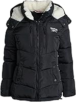 Reebok Women's Heavyweight Puffer Jacket with Faux Fur Trim Hood - Warm Winter Coat for Cold Days