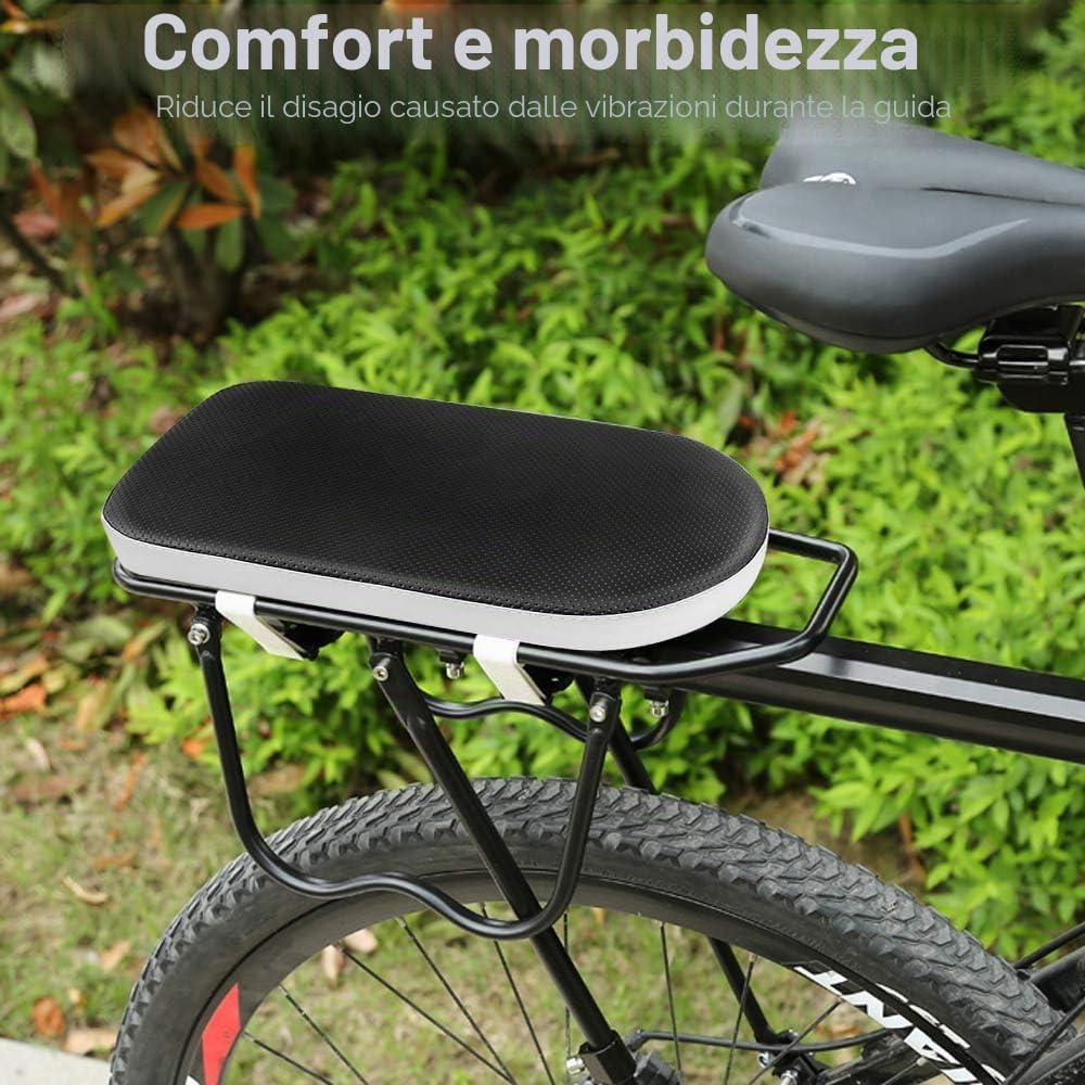 Cuscino Posteriore per Bicicletta in PU, Seggiolino per Bici Confortevole, Cuscino del Sedile Posteriore Della Bicicletta, Morbido Cuscini per Biciclette, Seggiolino Bici per Adulti e Bambini