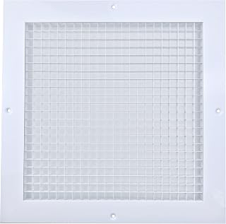 DECOAIRCON 12" x 12"Cube Core Eggcrate Return Air Grille Aluminum Return Grille HVAC Vent Duct Cover White [ Outer Dimensions: 13.75 X 13.75]