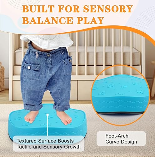 Miniatura 4 de Crabs Balance Stepping Stones, 5 piezas antideslizantes para niños pequeños, divertidos juguetes sensoriales para niños pequeños, ejercicio sentido