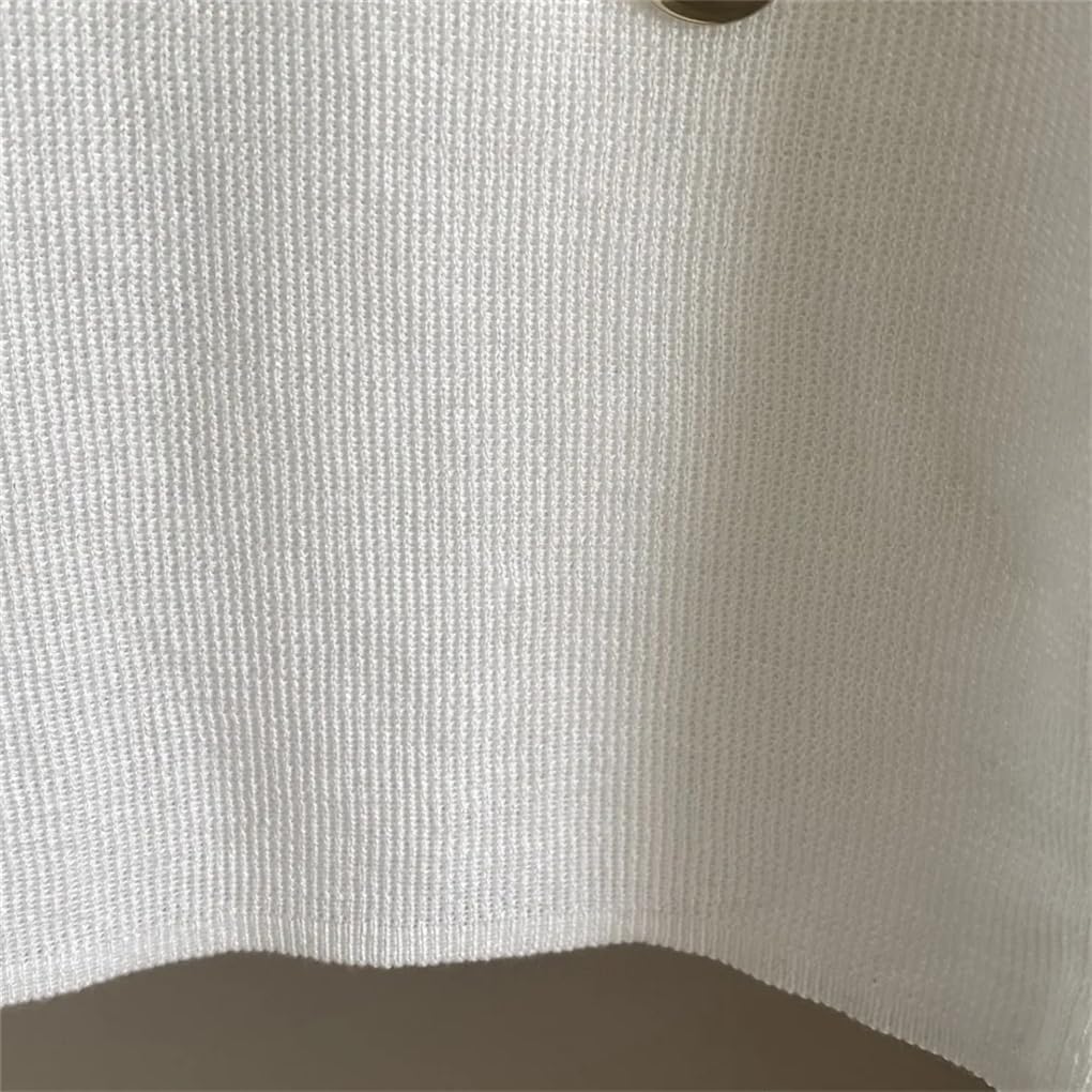 Women's Slim Fit Elastic Round Neck Knit Short Sleeve Top