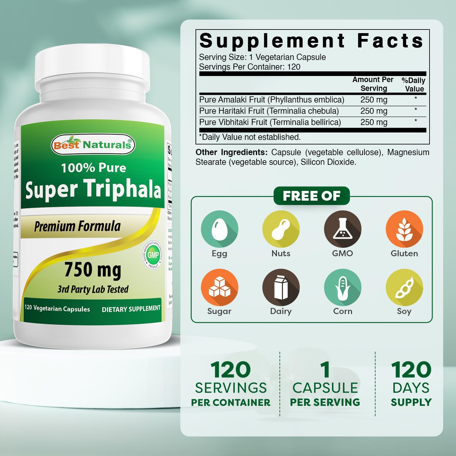 Best Naturals Triphala 750 mg 120 Vcaps — Amazon image 2