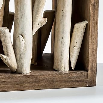 Modern Home Nautical Driftwood Wood Box Table Lamp - Large