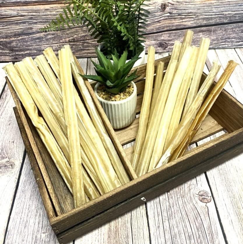 Cigar Chews Thick 10" x 25 Natural Rawhide Dog Treats Pressed Rolls LODC, 25 count (Pack of 1) - Image 2