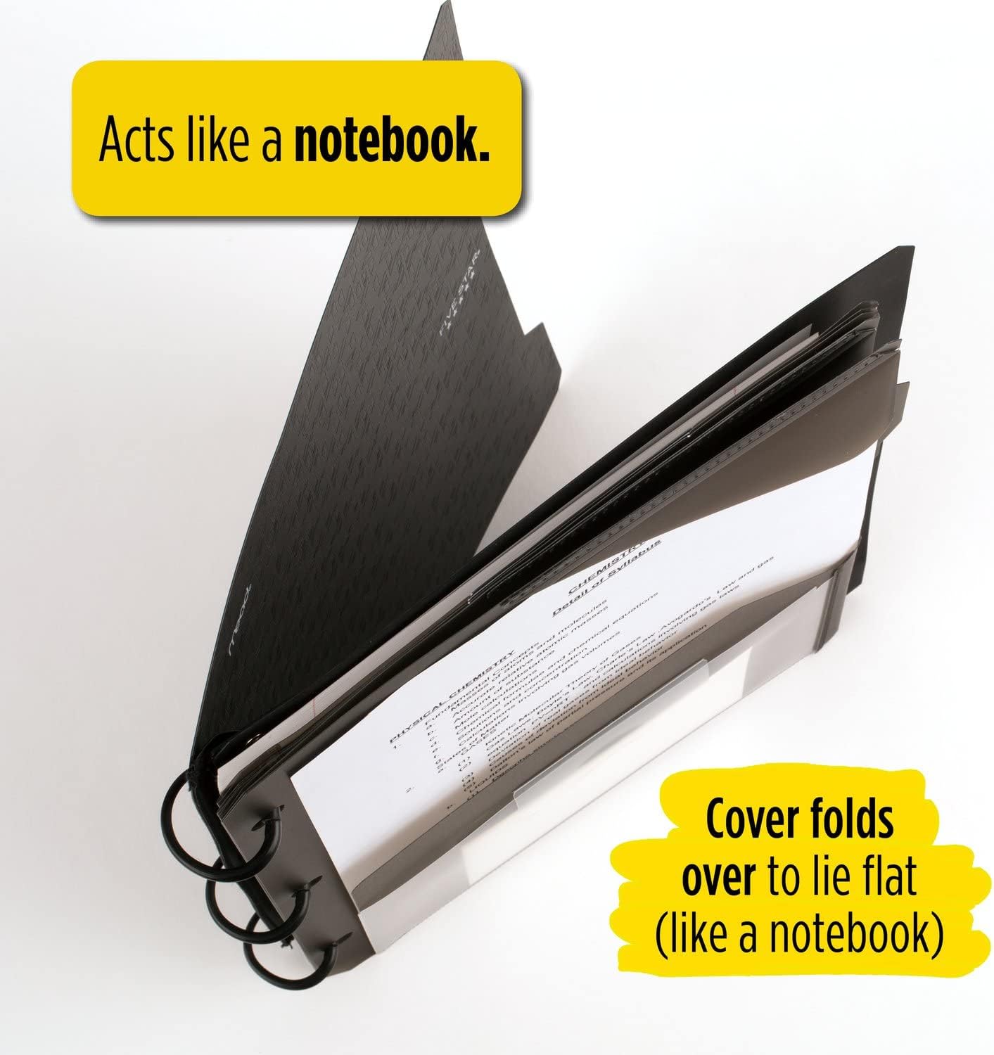 Five Star Bundle : Flex Hybrid NoteBinders 4 Pack, 1 Inch Binders, Notebook and Binder All-in-One, Black, White, Red, & Green (29328AE2)