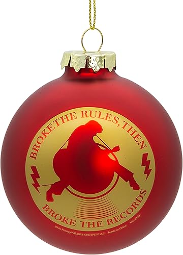 Miniatura 3 de Kurt Adler Elvis Presley® - Adorno de bola de cristal rojo (3.150 in)