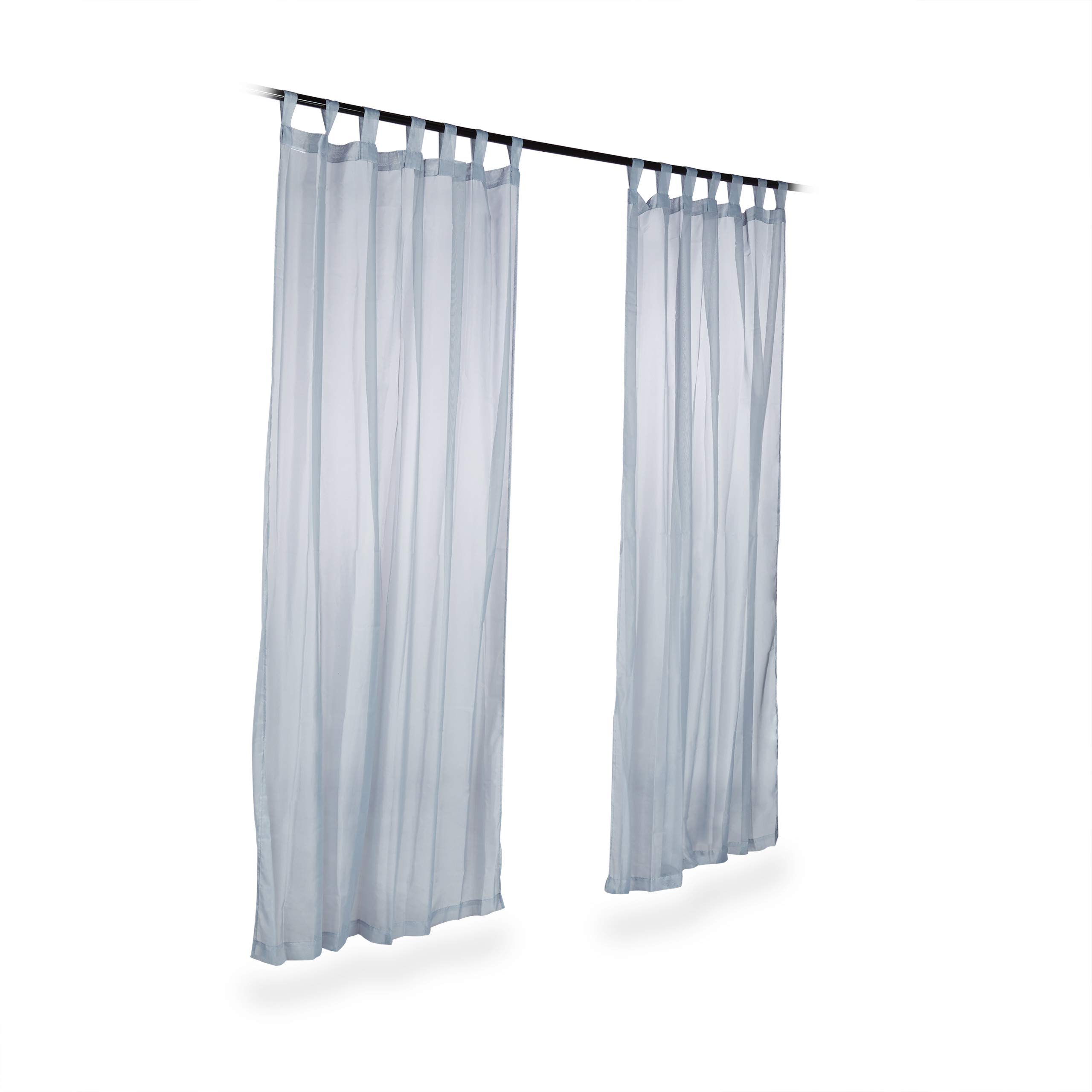 Relaxdays Vorhänge mit Schlaufen im 2er-Set, Voile, halbtransparent, einfarbig, Polyester, u. Größen | halbtransparente Gardinen, einfarbig, Polyester HxB 245x140 cm, 4er Set