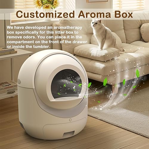 Miniatura 4 de Caja de arena para gatos autolimpiante con control de aplicación, caja de liiter automática para múltiples gatos, funcionamiento silencioso, gran