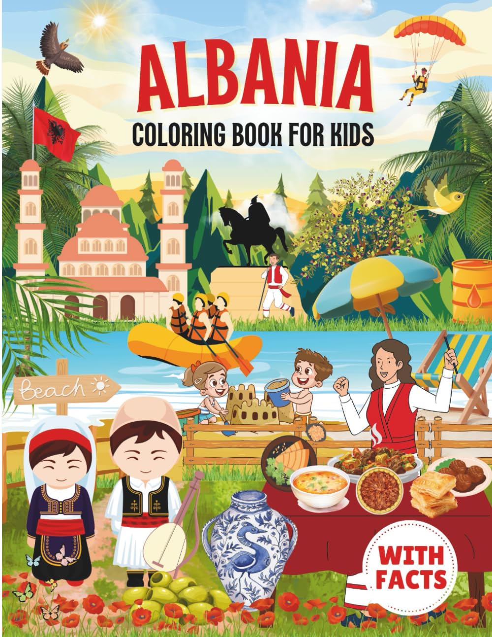 Albania Coloring Book for kids with facts