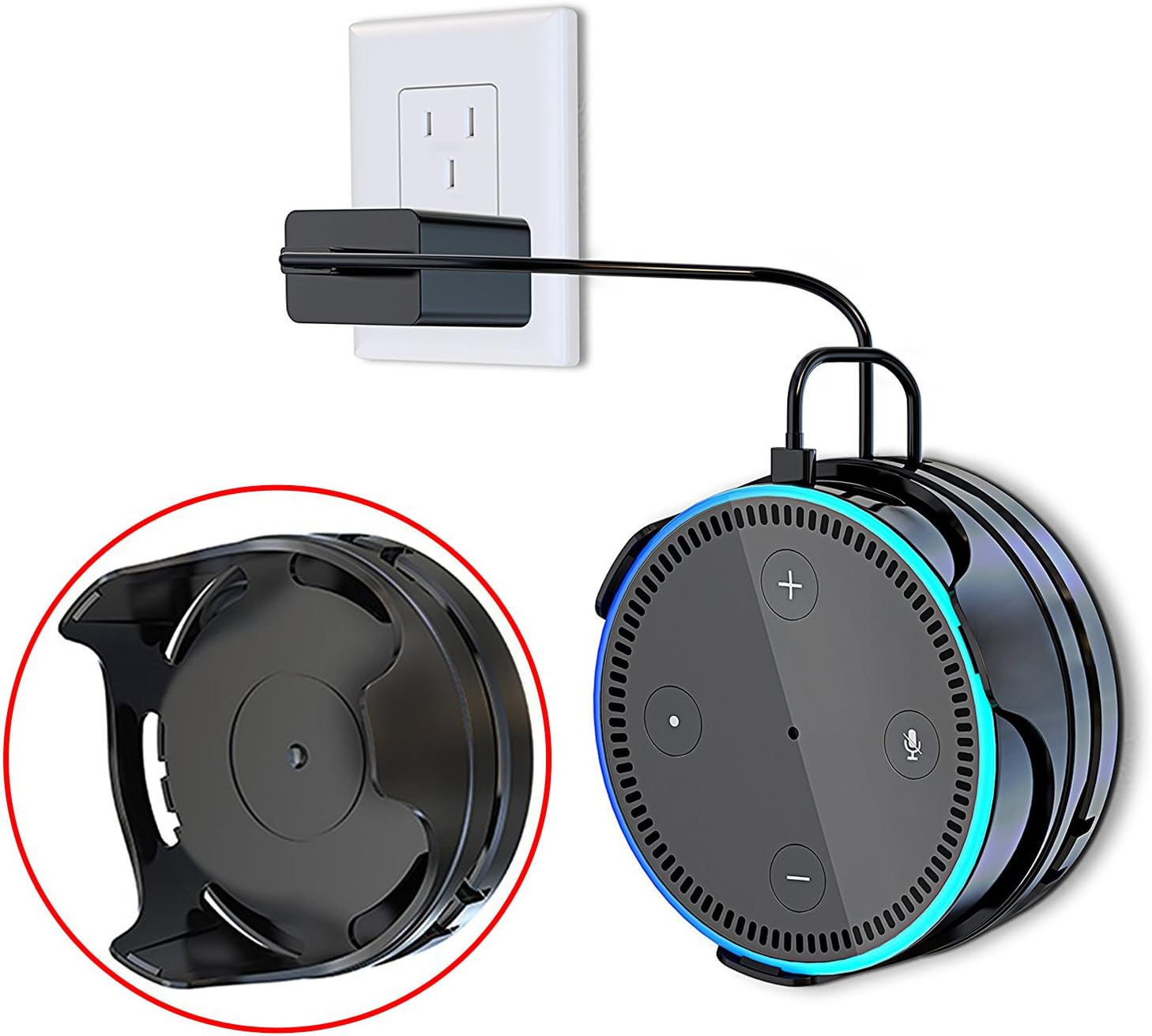 Wall Mount for Amazon Echo Dot 2nd Generation,Flexible Placement Removable Stand with Reusable Washable Smart Speaker Stick,Suitable for any corner of walls and ceilings