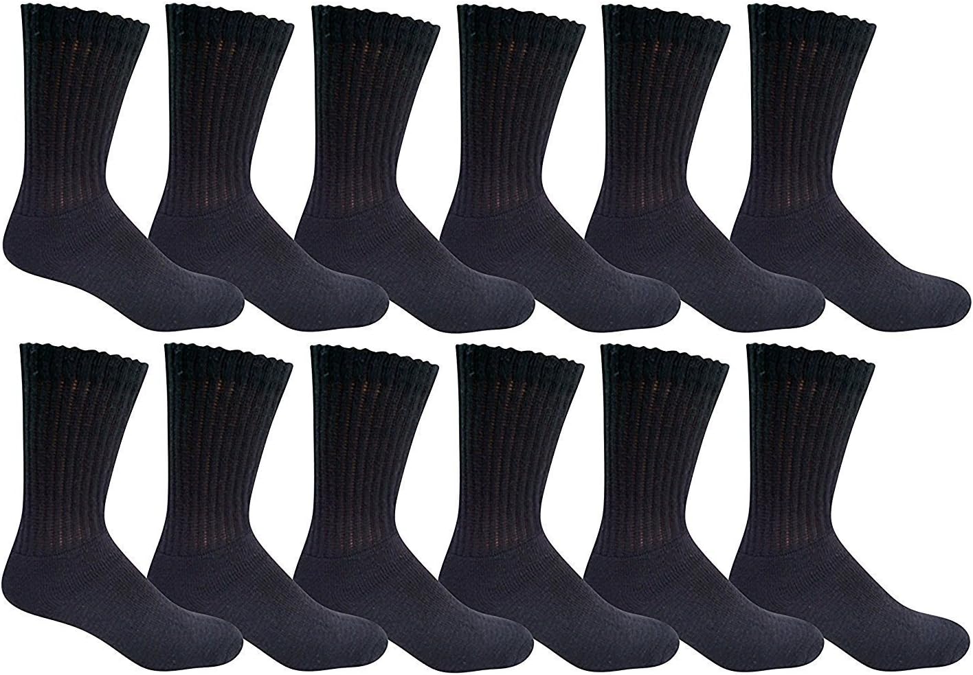 Yacht & Smith 12 Pairs of Youth Girl Socks, Girls Crew Socks, Girls Athletic Socks