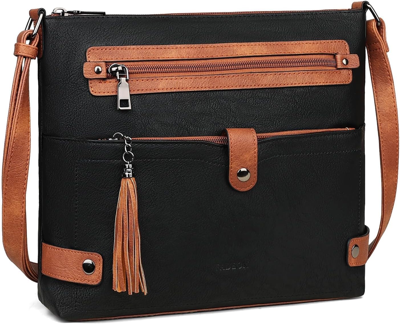 FADEON Large Crossbody Purses for Women Crossbody Bag, Designer Leather Cross Body Purses Multi Pocket Shoulder Bag - Image 5