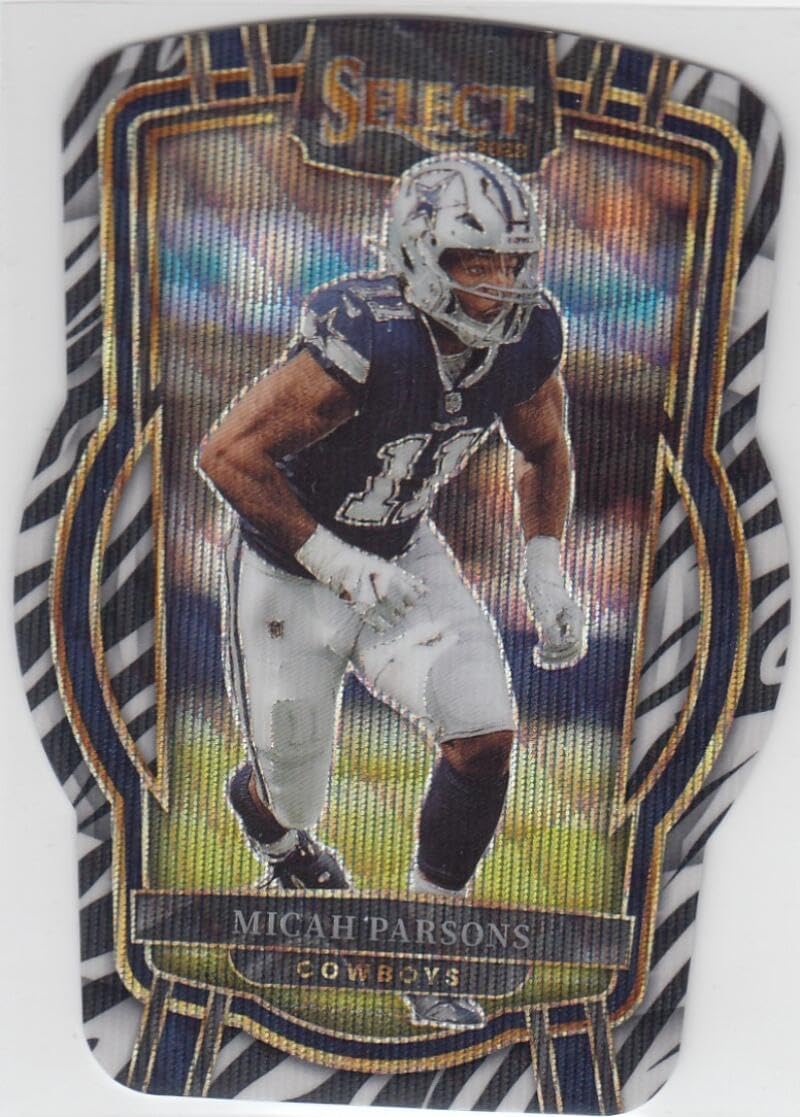 Football Trading Card NFL 2022 Panini Select Zebra Prizm Die-Cut #275 Micah Parsons Club Level NM Near Mint Cowboys
