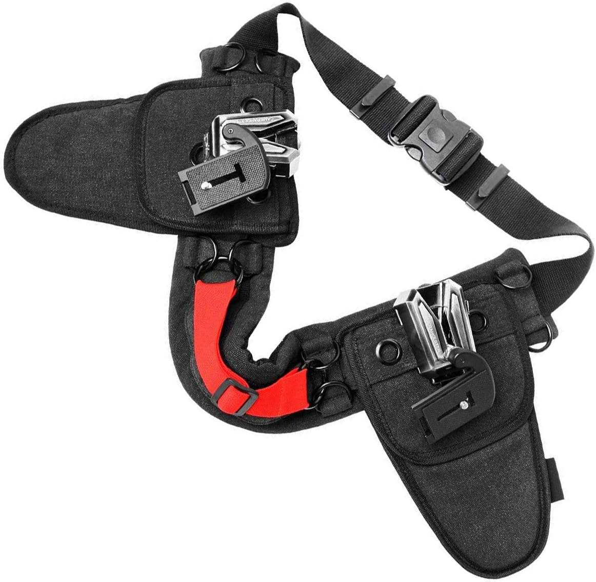 Lynca Double Belt Set, Double Camera Hip Carrying System, Camera Holster System, Comfortable Padded Camera Belt with 2 Holster Clips, High-Quality Materials, Perfect for Action Shoots