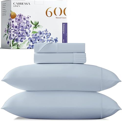 Miniatura 1 de Carressa Linen - Juego de sábanas 100% algodón de 600 hilos
