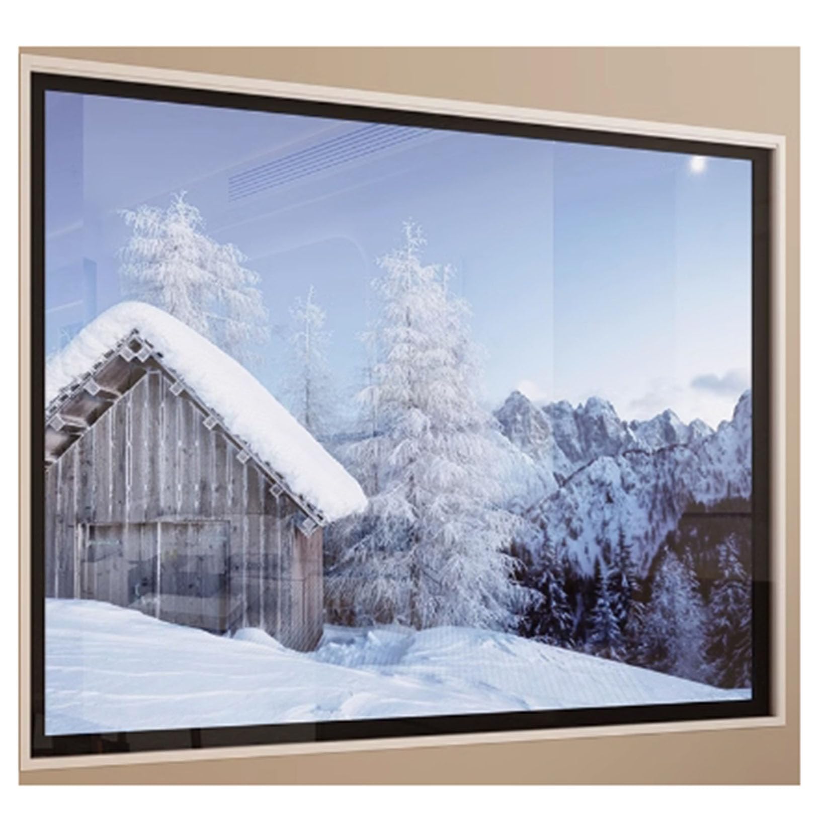 Protection contre le froid de fenêtre d'hiver avec film transparent