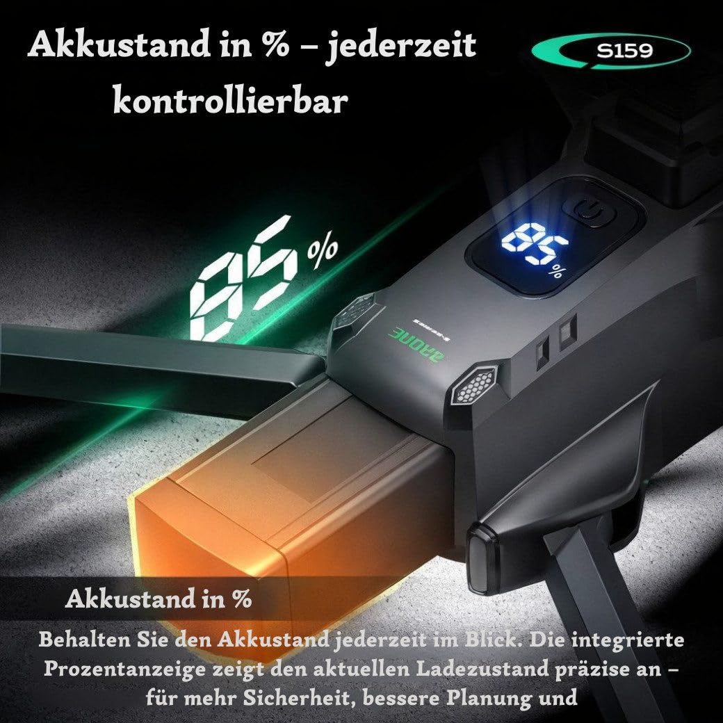 RC-Quadrocopter S159,(GPS Drohne mit Displayfernbedienung, 500m Reichweite, faltbare RC-Drohne mit Dual-Kamera), Auto-Rückkehr, Optical-Flow-Stabilisierung & intelligenten Flugmodi