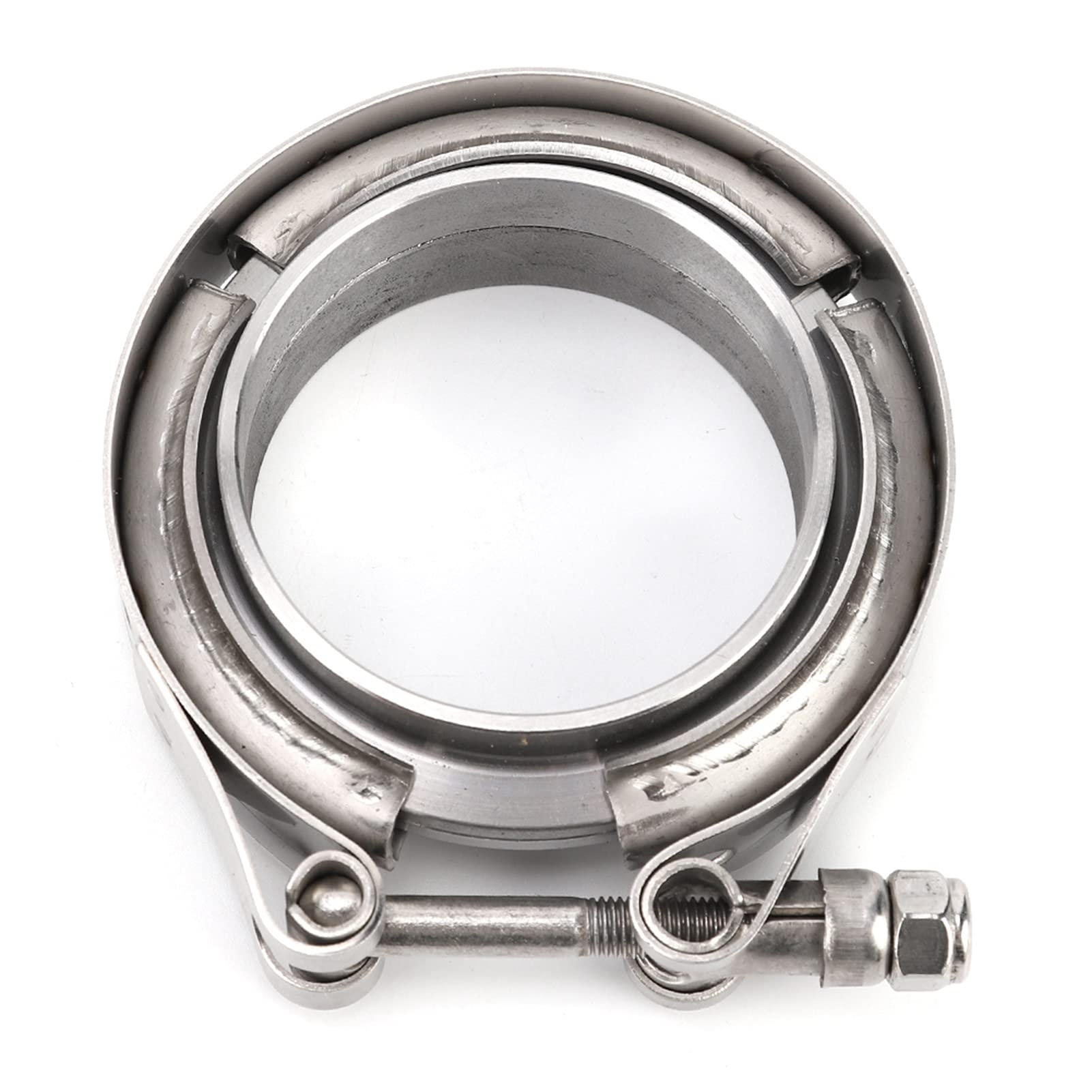 Yosoo Colliers de Serrage pour Tuyau d'Échappement, Acier Inoxydable, 55mm, Lot de 2, pour Turbo Pot Down Pipe