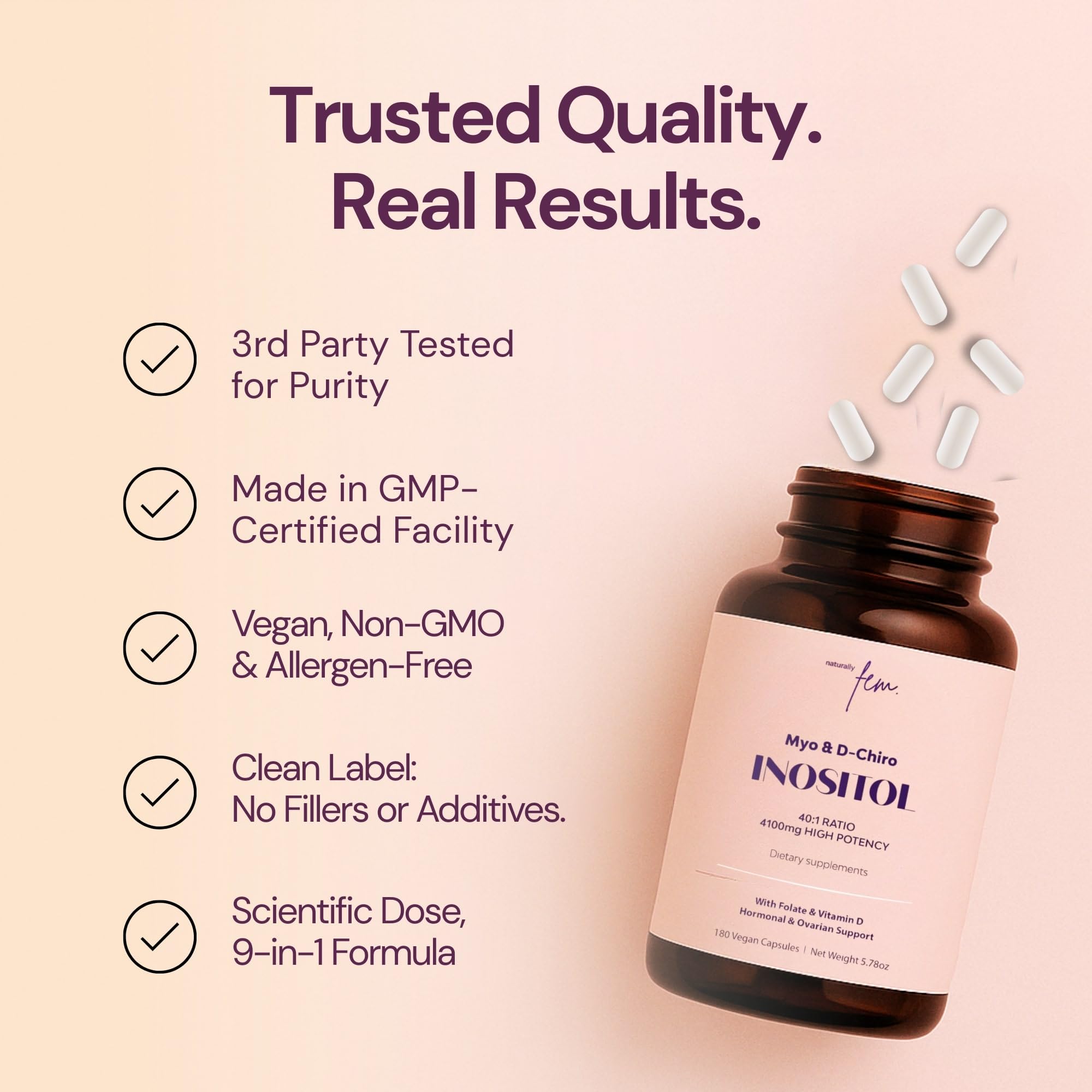 Premium Inositol Supplement Bundle - Myo-Inositol & D-Chiro Inositol Supplement for Women 4100mg (40:1 Ratio) – 9-in-1 Hormonal & Metabolic Support with Folate, Vitamin B6, B12, D3, Zinc & Chromium