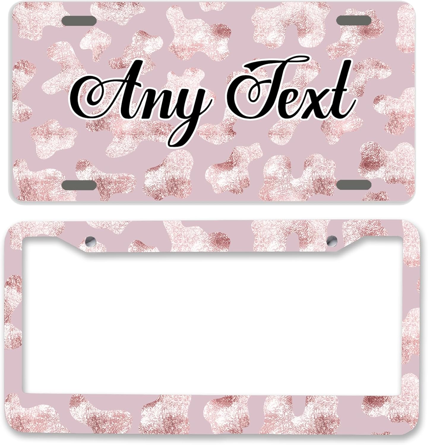 Eprocase Personalized Pink Cow License Plates Sparkling