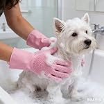 7 in-1 Dog Bath Grooming Kit – Dog Shampoo Brush, Deshedding & Massage Brush, Bath Gloves, Detangling Dog Comb For Short Long Haired Dogs and Cats