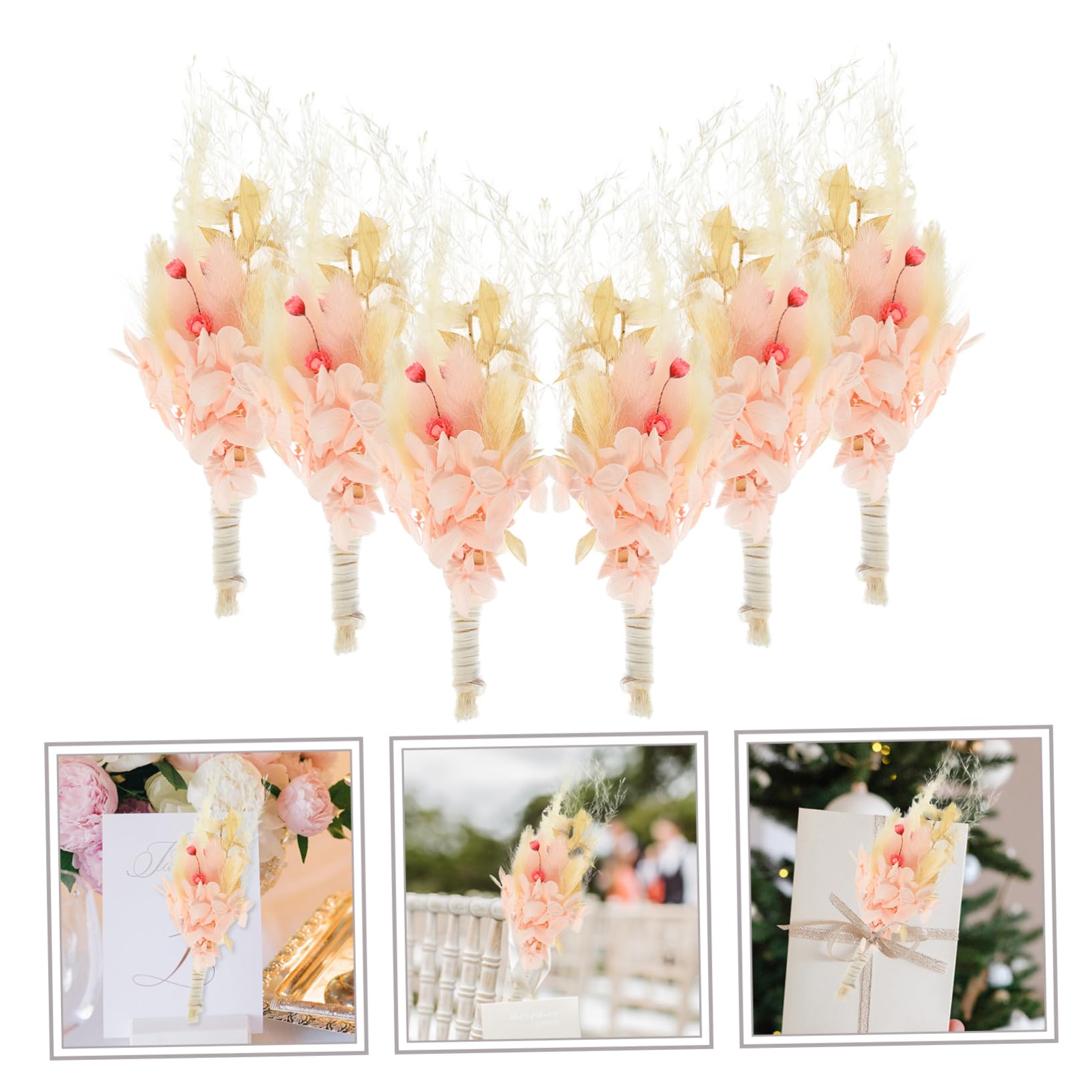 STOBAZA 4stücke Mini Trockenblumenstrauß Boho Blumen Für Hochzeit -Dekoration Fotorahmen Heimdekoration Naturgetrocknete Blumen Für Festliche Anlässe Und Kreative Arrangements