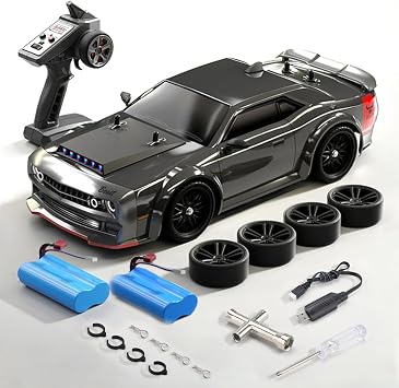 All Terrain 116 Scale 4WD RC Car 40KM/H High Speed, 2.4GHz Remote Control Off Road Truck with RC390 Brushed Motor, LED Lights, Extra Drift Tires, 2 Rechargeable 1300mAh Batteries