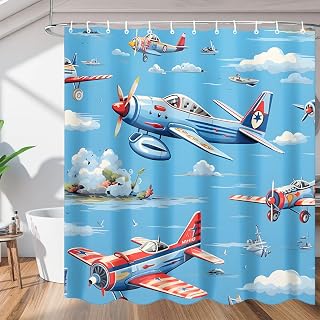 Pardick Shower Curtain Liners Fabric Bathroom Curtains Waterproof, Space Shuttle Bathroom Shower Curtain with 12 Hooks Decorative Bath Curtain Heavy Duty Odorless (72x72 Inch)