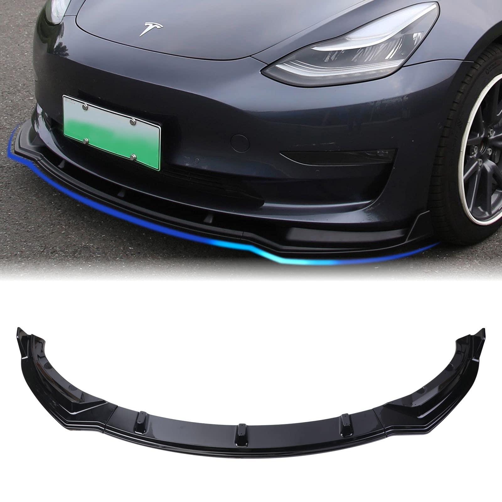 Buy DOLKSN 2022 NEW Tesla Model Y Front Bumper Lip Front Spoiler Front Wing for Tesla Model Y