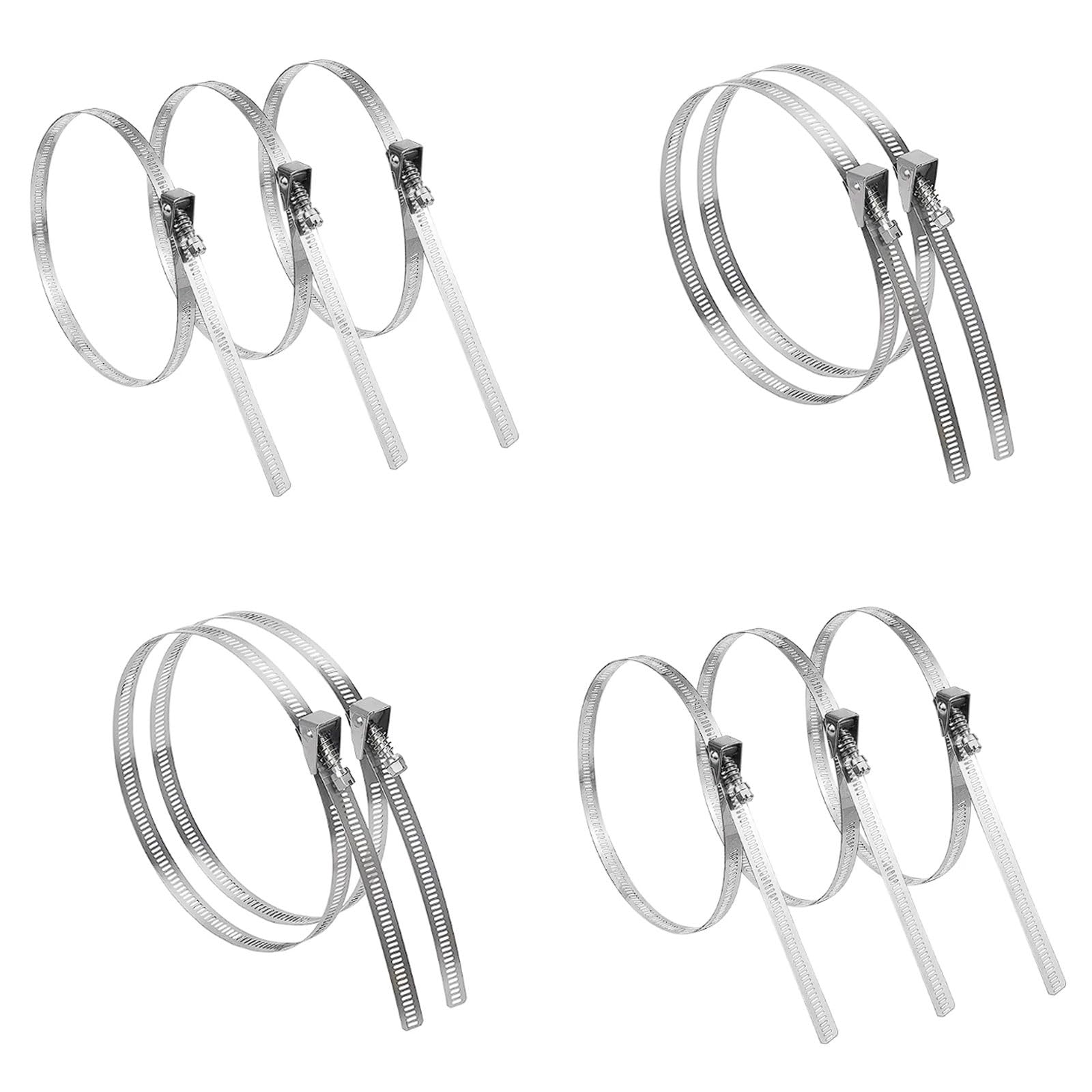 Fascette in acciaio inox 304, confezione da 10 fascette stringitubo e fascette per tubi acqua, cappe, tubi gas, clip metalliche Fibbia di fissaggio(12.6 * 300 * 0.6mm)