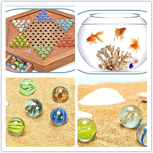 Miniatura 5 de Canicas de vidrio de 0.630 in, canicas vibrantes y duraderas para jugar y decorar (128 piezas)