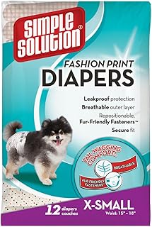 Simple Solution Fashion Print Disposable Dog Diapers, Patterned, X-Small