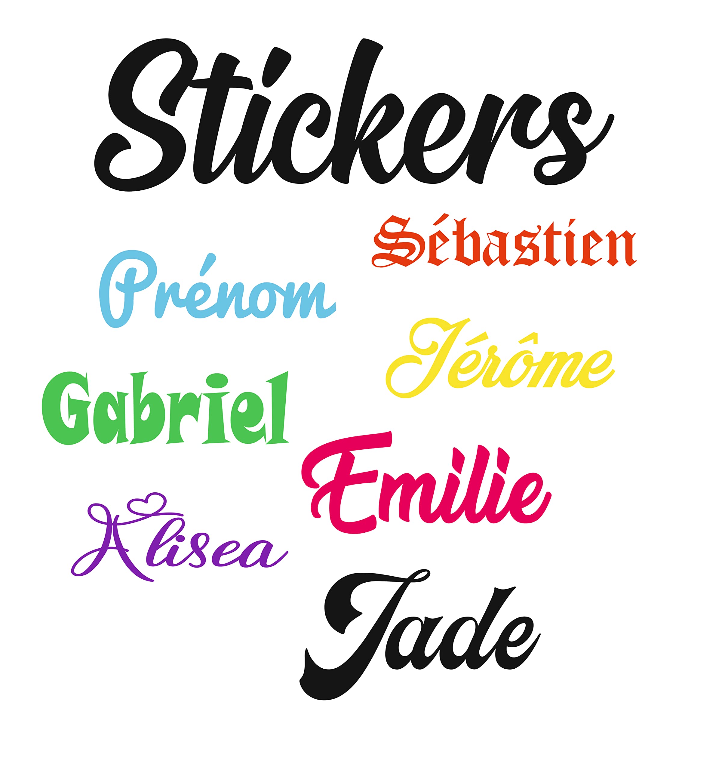 Autocollants Décalques Personnalisés En Couleurs Chrome Texte Police 1-10