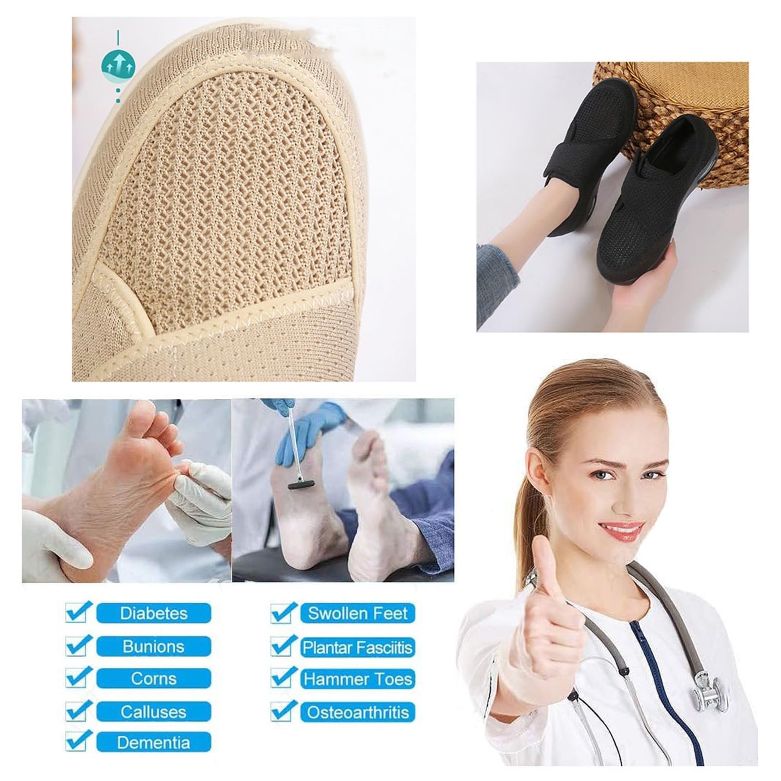 Buty Diabetyków Dla Mężczyzn, Wygodne Regulowane Buty Dla Diabetyków Z Obrzękiem I Zapaleniem Stawów, Bardzo Szerokie Oddychające Ortopedyczne Buty Regeneracyjne, Zapalenie Powięzi