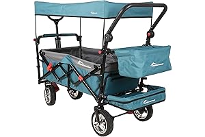 Mega-Capacity: Collapsible Wagon with Canopy, Our Kid-Friendly Wagon is the Go-To Choice for Outdoor Adventures!