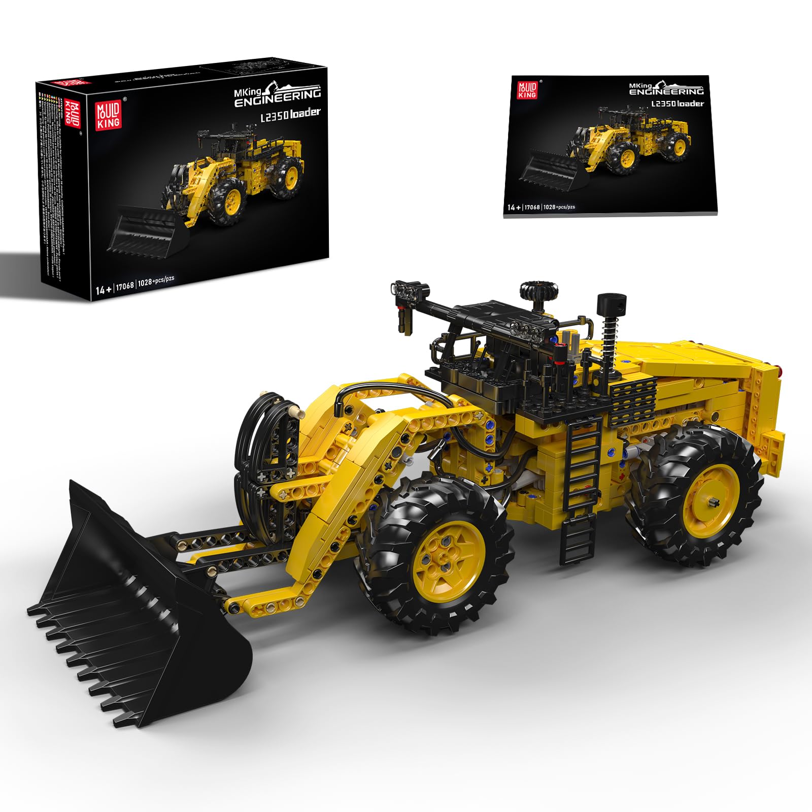 Mould King 17068 Loader Building Block Model, 1028 Pieces Pneumatic Truck Set, Static Version Vehicle Block Toy suitable for ages 14+