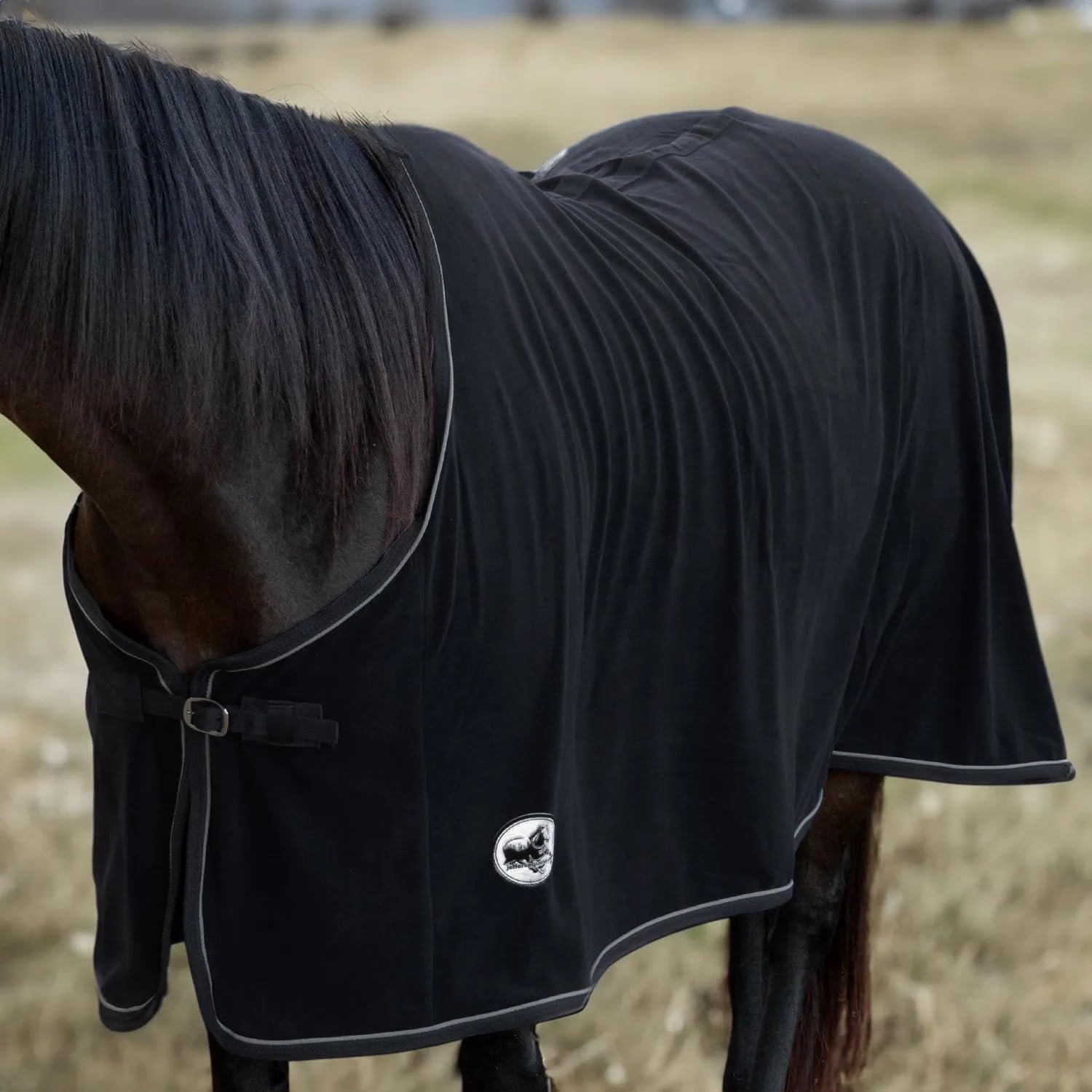 Jeffers Fleece-Kühldecke für Pferde, leichte, feuchtigkeitsableitende Westerndecke für Winterwärme und stabile Nutzung, verstellbare Passform, langlebig und pflegeleicht, Größe 213,4 cm, Schwarz