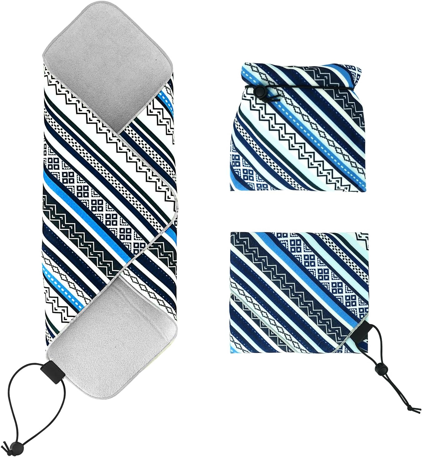 19.6 in Camera Wrap With Pouch, Lens Protective Wrap, Anti-scratch Anti-dust, Flexible Wrapper Travel Accessories for DSLR Mirrorless Lens (ETHNIC), Blue