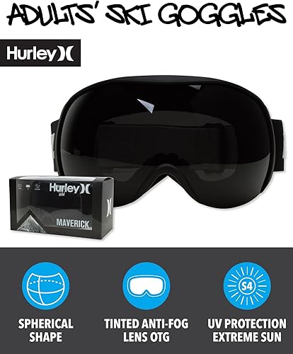 Miniatura 2 de Hurley Gafas de esquí para adultos, protección UV, lentes esféricas OTG, gafas de nieve antivaho para hombres y mujeres
