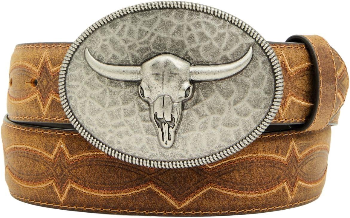 Cody James Men's Men'S Carson Hammered Longhorn Buckle Belt - CJASU25BT5-BN 38