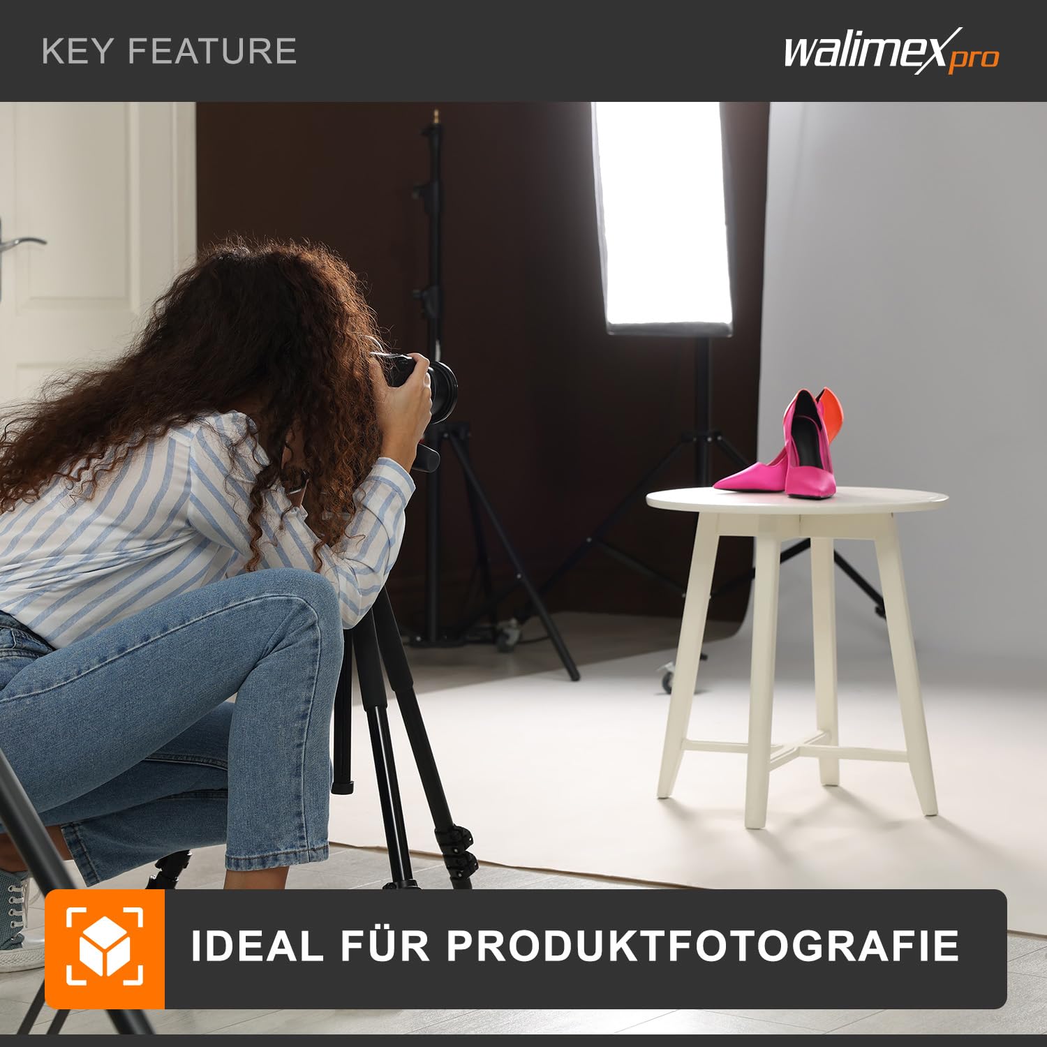 Walimex pro Lámpara de vídeo con tecnología LED Moderna, 5000 K de luz Diurna, CRI 90+, 35 W de Potencia, Incluye Carcasa y Reflector, Ideal para fotografía y vídeo