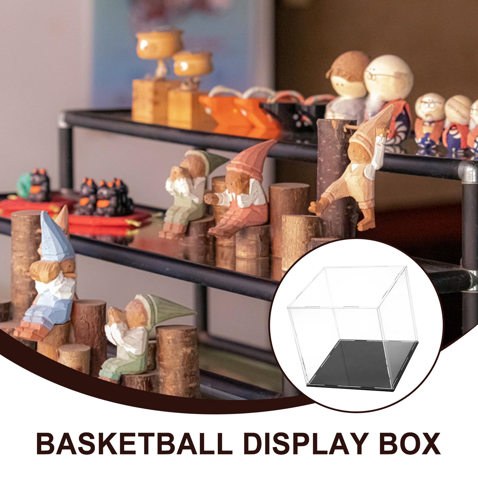 Caja de Exhibición Acrílica Transparente para Baloncesto, Polvo