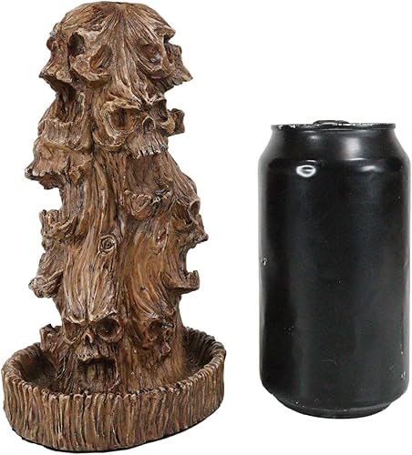 Miniatura 7 de Ebros Gift Gótico Morphing Cráneos del inframundo gritando en sauce sintético, tronco, tronco, quemador de incienso, aroma, figurita, trío de