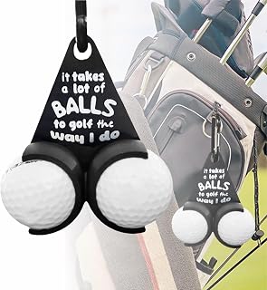Golf Ball Holder - it take a lot of Balls to Golf The Way I do 3D Funny Printed with 2 Tee Slots, Quick-Draw Release, 1 Pc