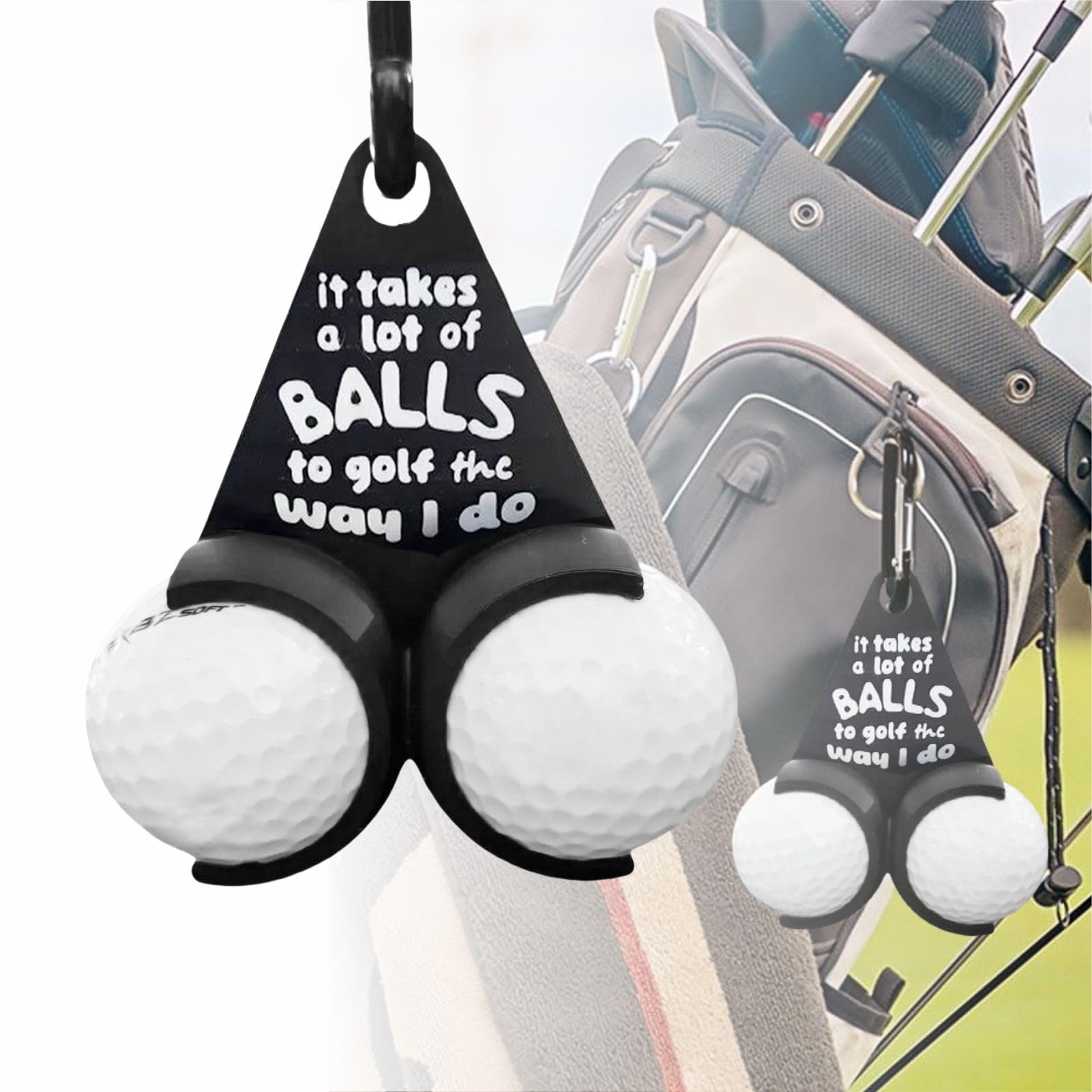 asdmm Golf Ball Holder - at Least I Still Have Two Balls Left 3D Funny Printed with 2 Tee Slots, Quick-Draw Release, 1 Pc
