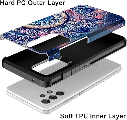 Miniatura 4 de Rosebono Funda compatible con Samsung Galaxy A52, delgada, híbrida, a prueba de golpes, cubierta dura, a la moda, colorida, funda para Samsung