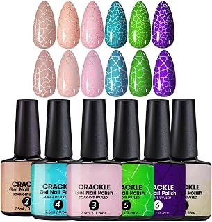 Crackle Gel Polish | UV LED Lamp Women's Crackle Fingernail Base Gel | Multifunctional Manicure Accessories Portable for Outdoor School Business Travel Travel | Slät Textyr Nagellim För Resor Hemma Skola